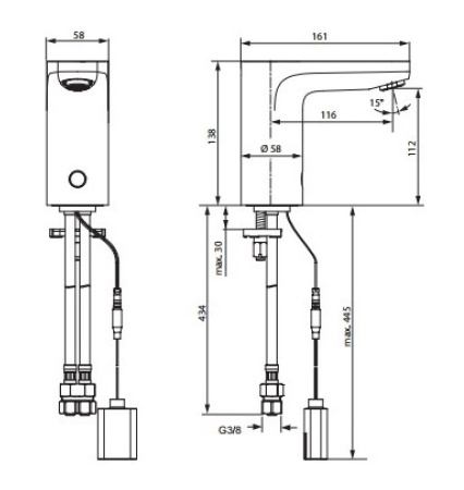 Кран инфракрасный для раковины Ideal Standard Ceraplus A6143AA, хром