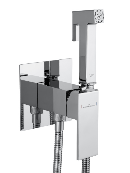 Смеситель с гигиеническим душем встраиваемый WONZON & WOGHAND CUBE, хром WW-88829016-CR Смеситель с гигиеническим душем встраиваемый WONZON & WOGHAND CUBE, хром WW-88829016-CR