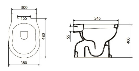 Унитаз приставной BelBagno BOHEME BB115CBS