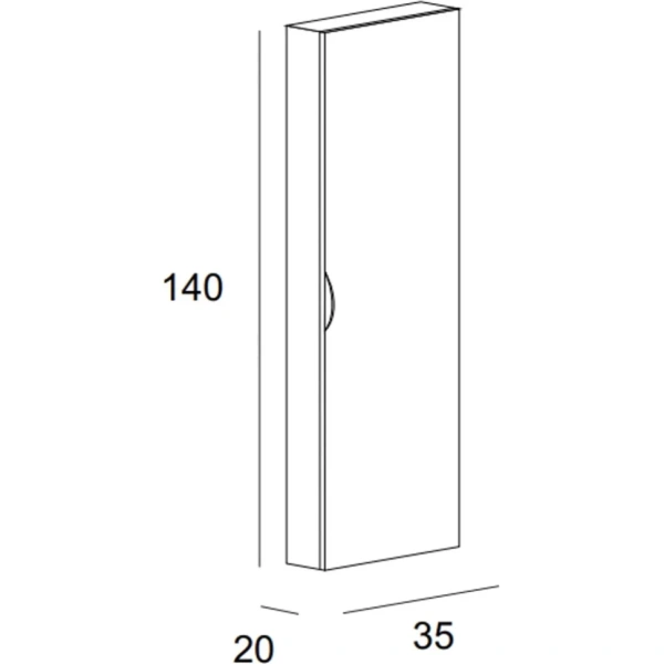 Пенал Cezares Idra 55824 подвесной L/R, Noce