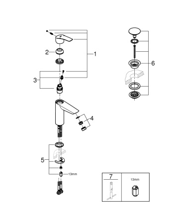 Смеситель для раковины с донным клапаном Grohe Eurosmart 23923 003 (23923003) хром 