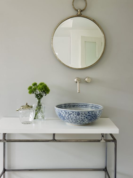 Накладная раковина (40х40) Bronze de Luxe синяя 2241