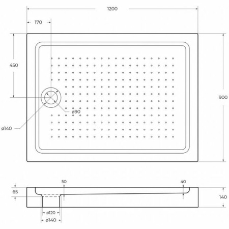 Душевой поддон (120х90) Belbagno Tray TRAY-BB-AH-120/90-15-W