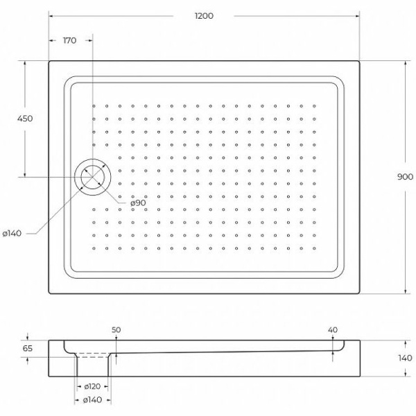 Душевой поддон (120х90) Belbagno Tray TRAY-BB-AH-120/90-15-W