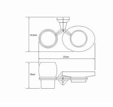 Мыльница и стакан с держателем WasserKraft Aller 1126C