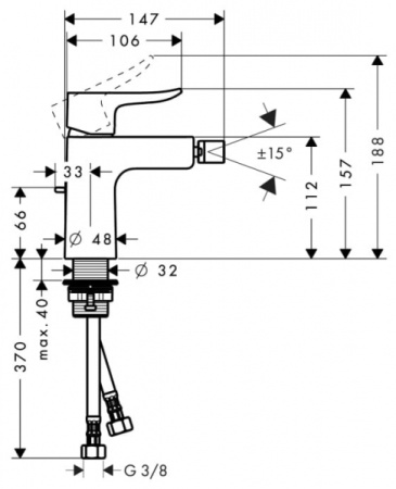 Смеситель для биде HANSGROHE Metris 31280000