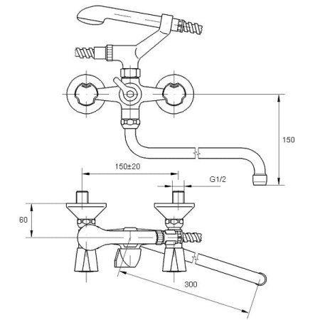 Смеситель для ванны MOFEM KOMETA 145-1513-00