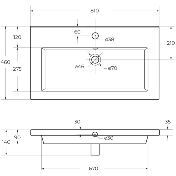 Керамическая раковина CEZARES CZR-8070-80