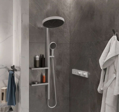 Термостат для душа на 2 потребителя Hansgrohe RainSelect 15380700 белый матовый 