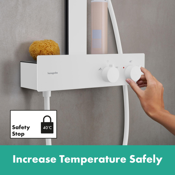 Душевая система с термостатом Hansgrohe Rainfinity Showerpipe 250 1jet 28742700 белый матовый