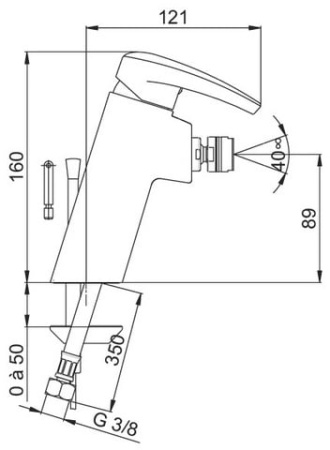 Смеситель для биде Jacob Delafon Panache E73240-CP