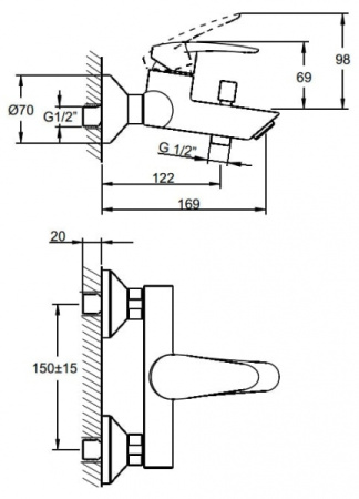 Комплект смесителей 3 в 1 VITRA DYNAMIC S A49152EXP