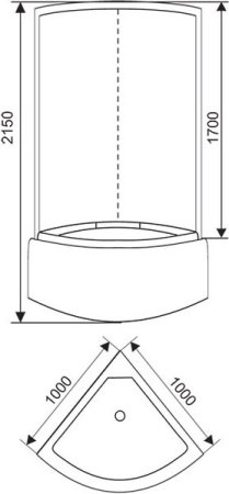 Душевая кабина (100х100х215) Arcus Style S-23