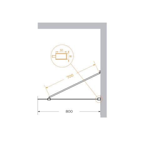 Душевая перегородка 80 см CEZARES LIBERTA LIBERTA-L-1-TB-80-GR-NERO