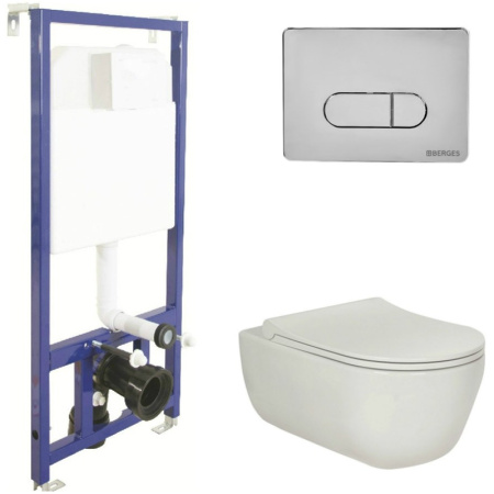 Комплект унитаза с инсталляцией Berges Wasserhaus Ego XL Rimless 043201
