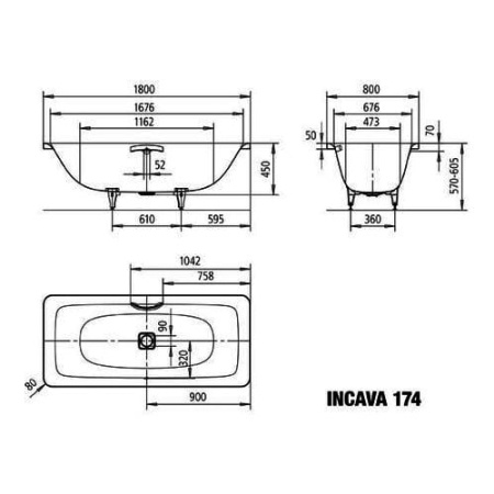 Ванна стальная Kaldewei Incava 174 Easy-Clean (180x80) 217400013001
