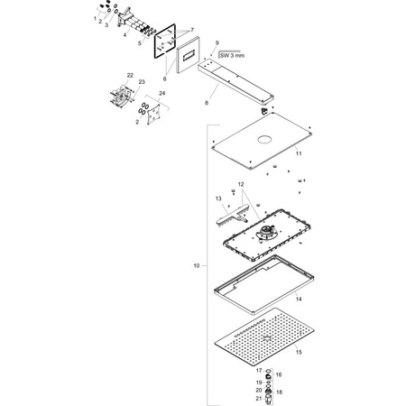 Верхний душ с кронштейном Hansgrohe Rainmaker Select 460 3jet 24007400 белый/хром