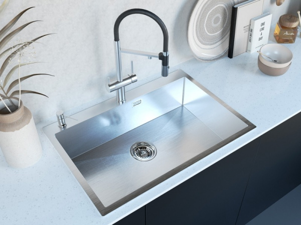 Кухонная мойка Paulmark Saar PM807551-BS брашированная нерж. сталь