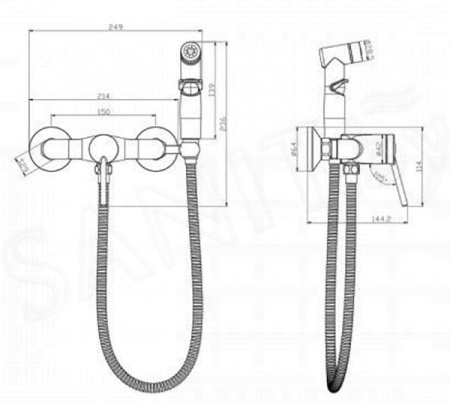 Смеситель Lemark Minima (LM3818C) с гигиеническим душем