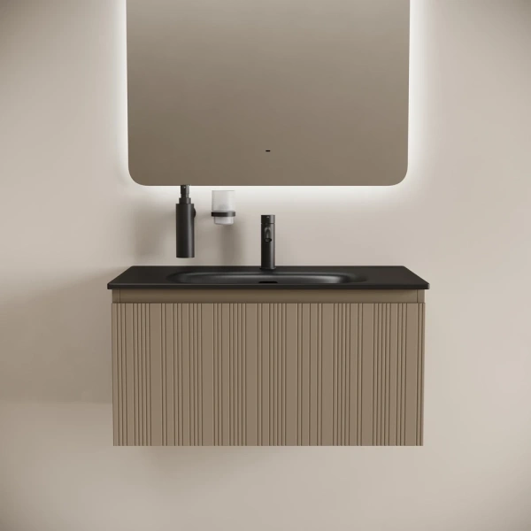 Тумба без раковины подвесная Sancos Code CD80GB серо-бежевый матовый