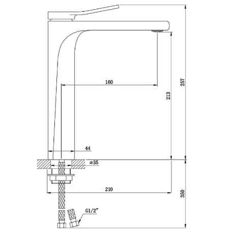 Комплект раковины Bronze de Luxe 60 1061TR со смесителем Elementi EL21CB