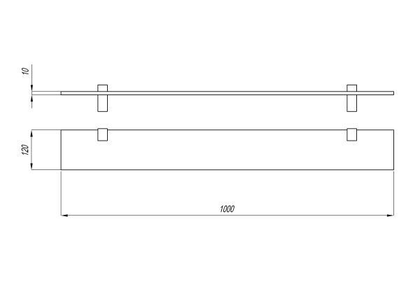 Полка Aquaton 100 стеклянная 1A121903TU010