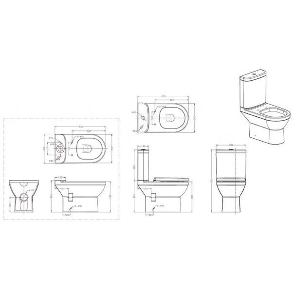 Чаша унитаза Bravat New Moon CX01019UW-PS-RUS