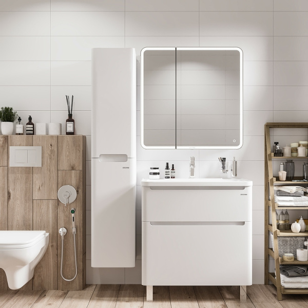 Тумба напольная Grossman АДЕЛЬ-80 см 108007  с 2-я ящ, белая