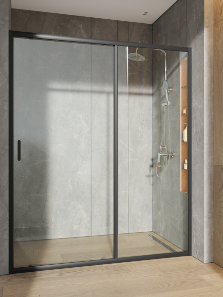 Душевая дверь (160,5х190) Orange E02-160TB матовый черный