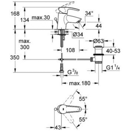 Смеситель для раковины Grohe Eurostyle 33558 001 (33558001) хром 