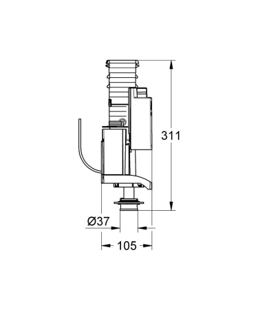 Смывной вентиль с удлиннителем Grohe  42320 000 (42320000)