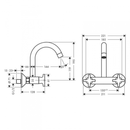 Смеситель для кухни Hansgrohe Logis Classic 71286000