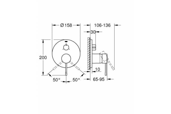 Смеситель для ванны с переключателем на 3 положения Grohe Essence New 24092 GN1 (24092GN1) холодный рассвет матовый