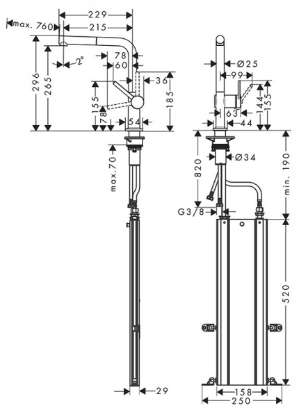 Кухонный смеситель Hansgrohe Talis M54 72809000, хром