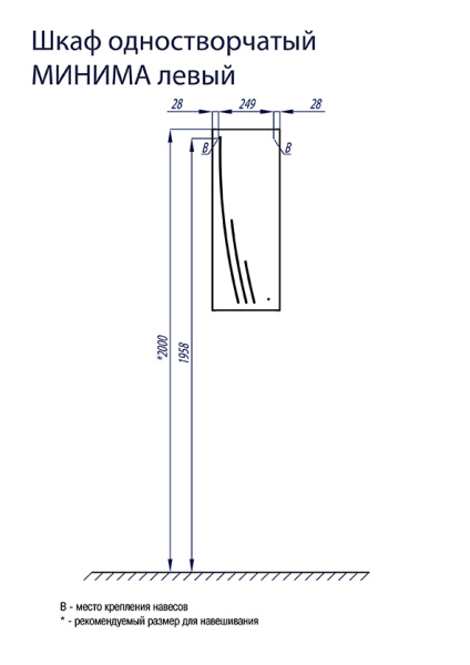 Шкаф подвесной Aquaton Минима М 1A001803MN01R белый