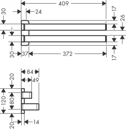 Двойной полотенцедержатель AXOR SB42821350
