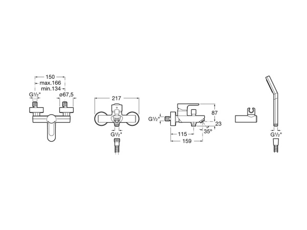 Смеситель для ванны Roca L20 5A0109C02