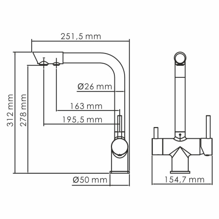 Смеситель для кухни под фильтр WasserKRAFT A8317