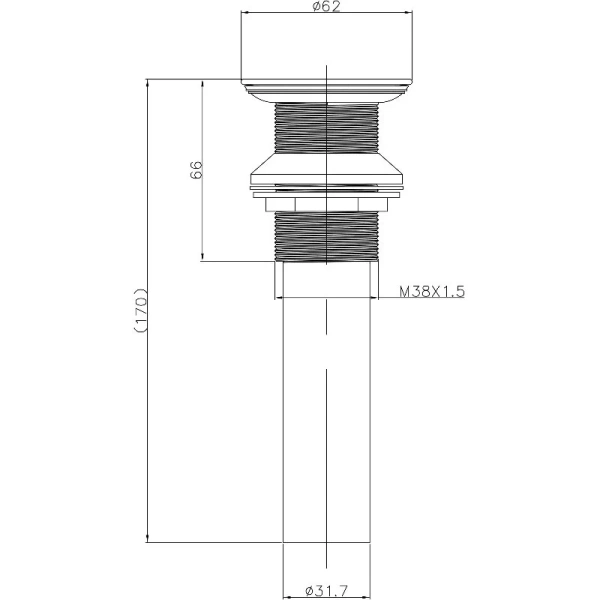 Донный клапан для раковины Arrow AG5805CP, без перелива, цвет хром