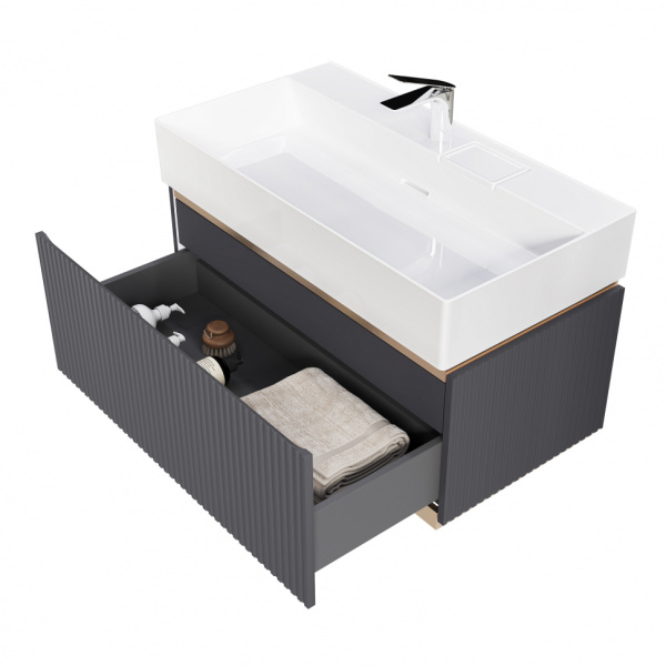 Тумба без раковины 90 см Jorno Filoro Fil.01.90/P/A/JR черный