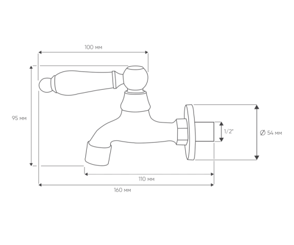 Сливной кран Bronze de Luxe длинный 21988/1 черный Сливной кран Bronze de Luxe длинный 21988/1 черный