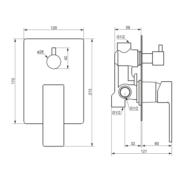 Смеситель для ванны Damixa Gala 537100300
