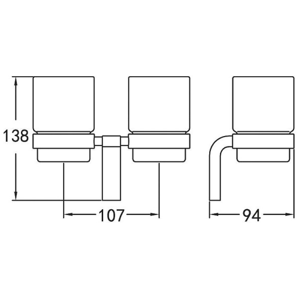 Стакан для зубных щеток двойной CEZARES ULTIMA CZR-F-8930A