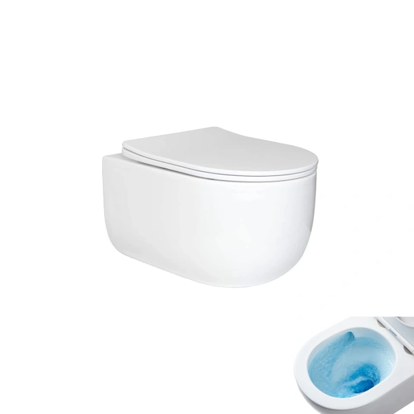 Подвесной унитаз безободковый Gid Tr2133TF-WM, розовый матовый