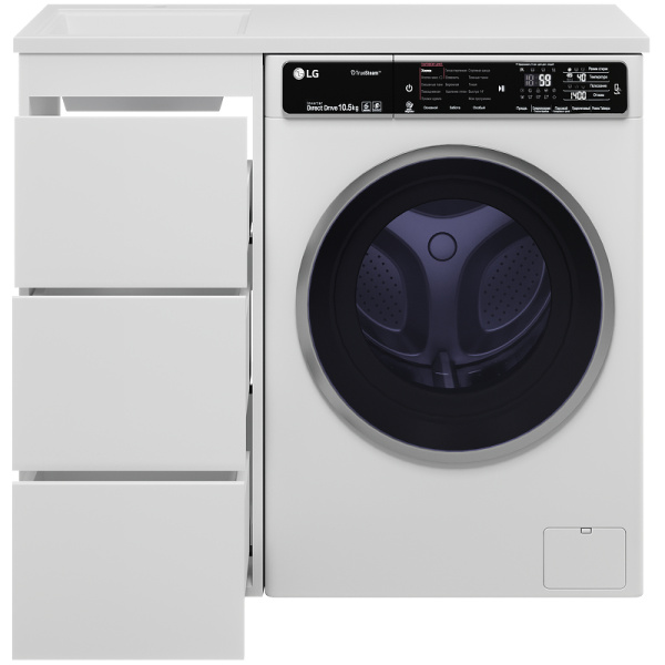 Тумба с раковиной под стиральную машину Brevita Grafit 40 УТ000014840