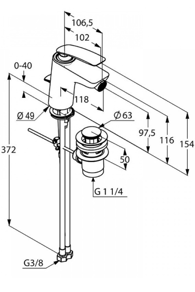 Смеситель для биде Kludi Balance 522160575 Смеситель для биде Kludi Balance 522160575