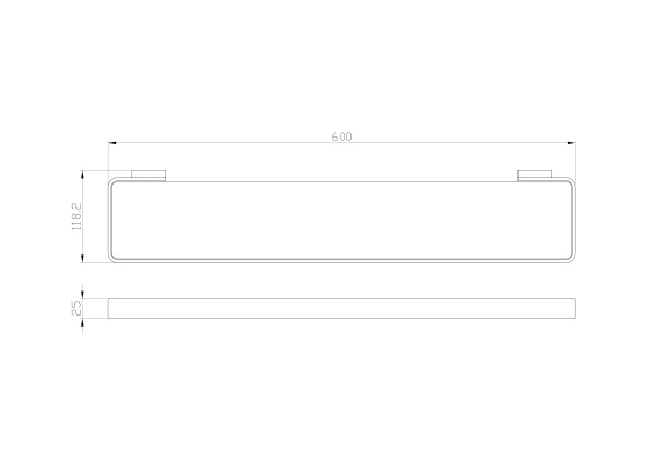 Стеклянная полка для ванной WONZON & WOGHAND LOTTE, хром WW-8327A