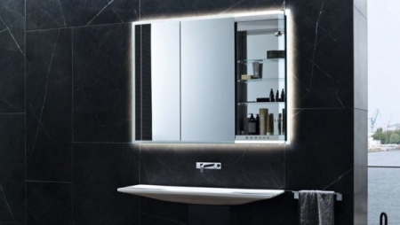 Зеркальный шкаф Geberit ONE с подсветкой и тремя дверями, ширина 115см, 500.496.00.1