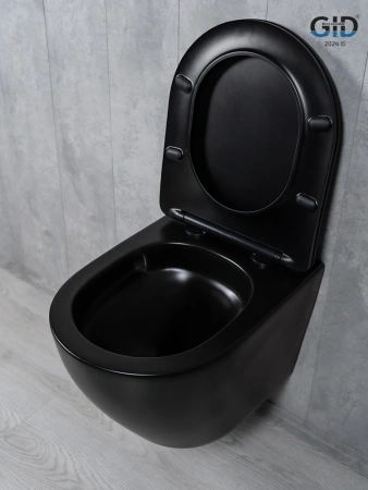 Подвесной унитаз безободковый Gid Tr2122TF-Bm черный матовый
