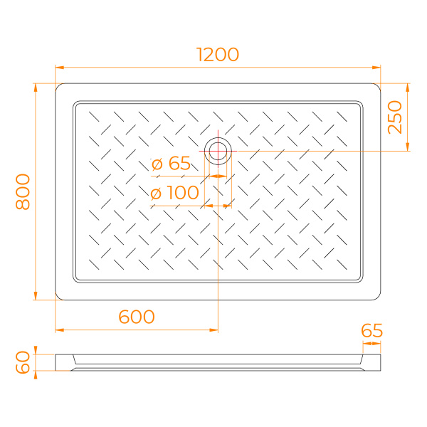 Душевой поддон (120х80) RGW CR-128 19170382-01